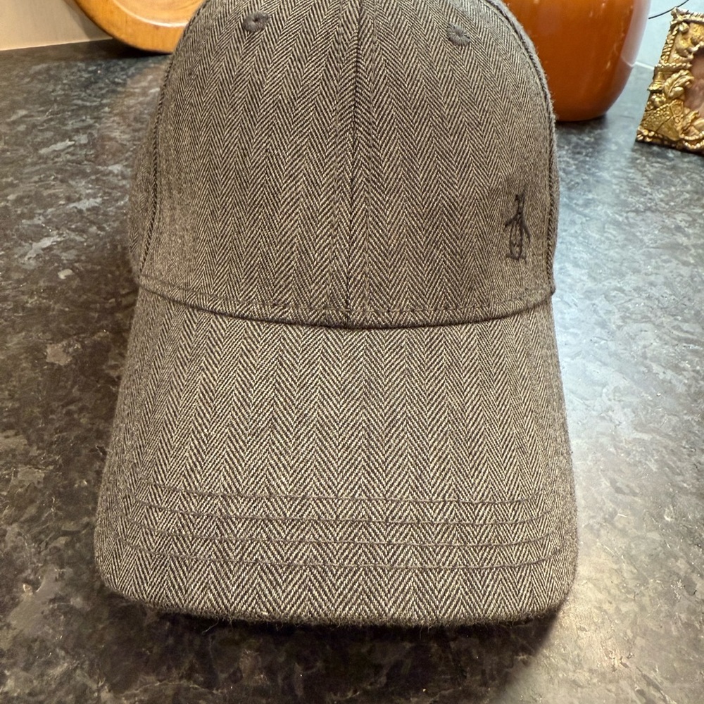 Original Penguin Herringbone Wool Blend Baseball Cap | Vintage Style Tweed